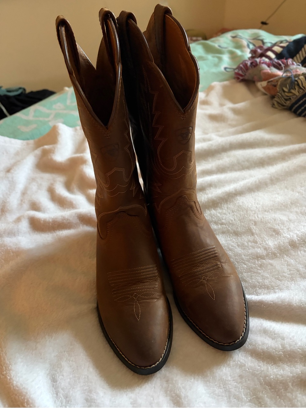 Ariat Brown Leather Lace-Up Western Boots